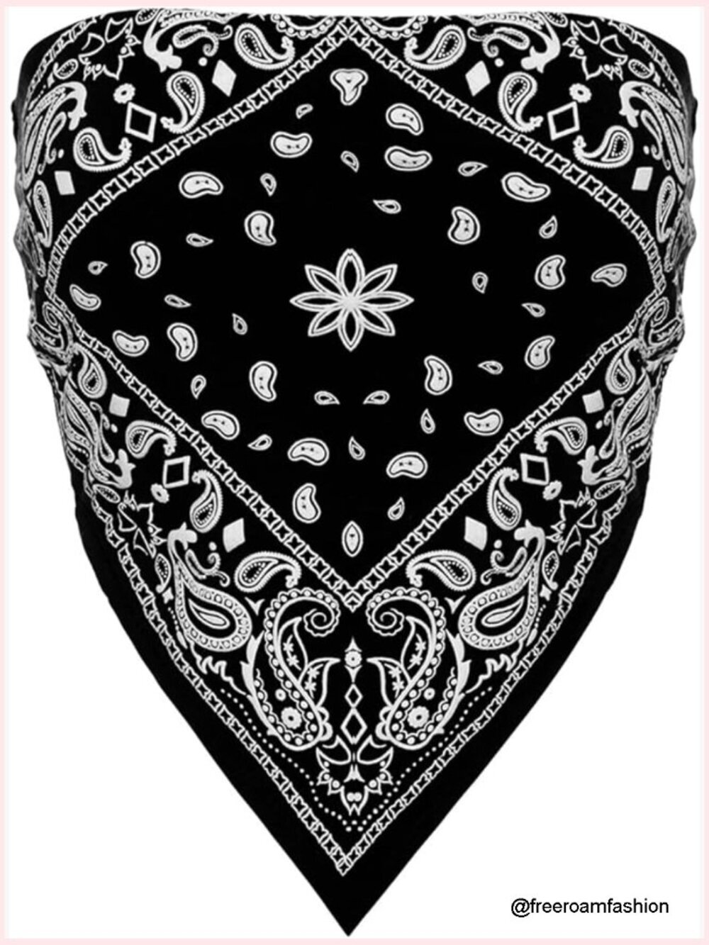 Y2K Paisley Bandana Tube Top Strapless Cotton Crop Bandeau